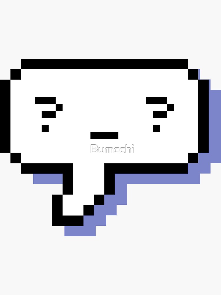 Confused Kaomoji - Pixel Speech Bubble - (Blue) by Bumcchi