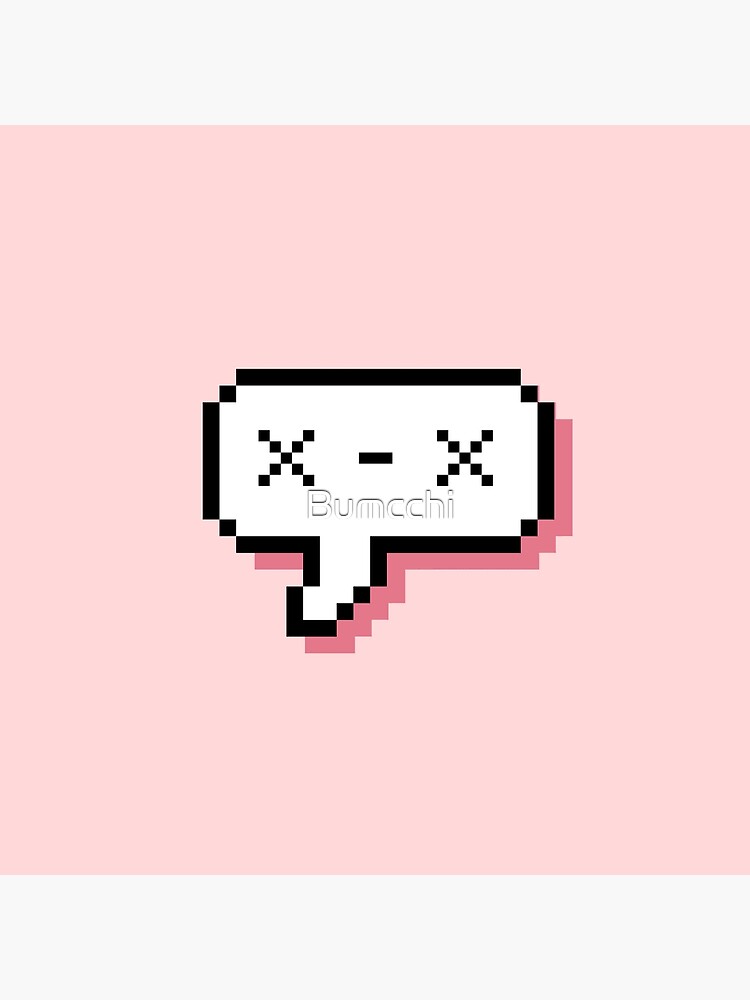 Dead Kaomoji - Pixel Speech Bubble - (Pink) by Bumcchi