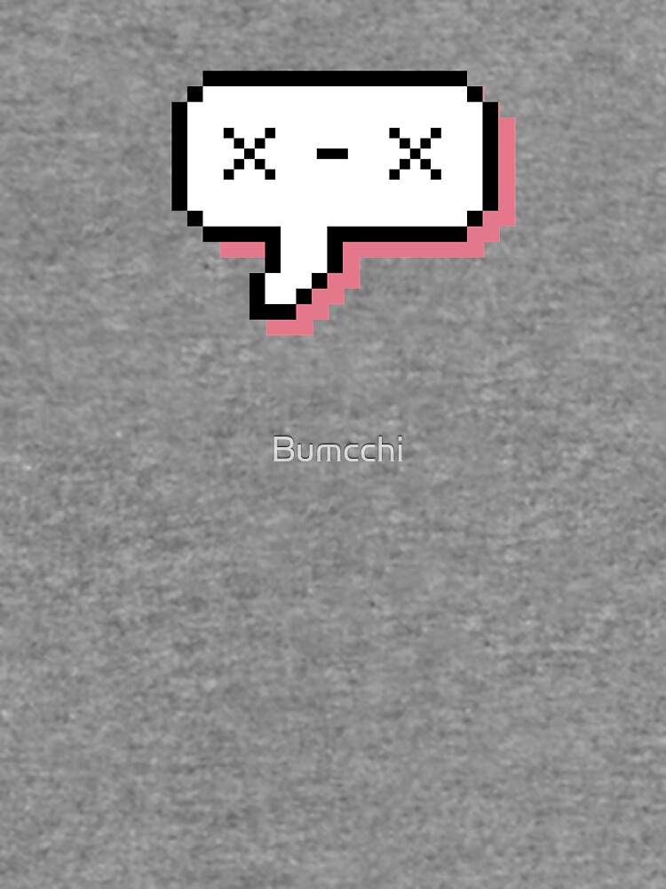 Dead Kaomoji - Pixel Speech Bubble - (Pink) by Bumcchi