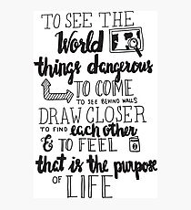 Walter Mitty Life Motto - Black Photographic Print