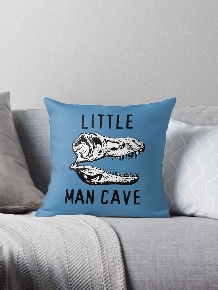 Little Man Cave Baby Boy Dinosaur Blue Bedroom Decor Throw Pillow By Infinitygrafix