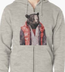 Schwarzbär Hoodie mit Reißverschluss