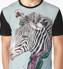 Zebra-Blau Grafik T-Shirt
