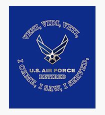 USAF RETIRED LOGO SHIELD Photographic Print