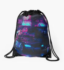 Mochila de cuerdas Retro Pixel Art Vaporwave Car