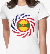 Grenadian American Multinational Patriot Flag Series Women's Fitted T-Shirt