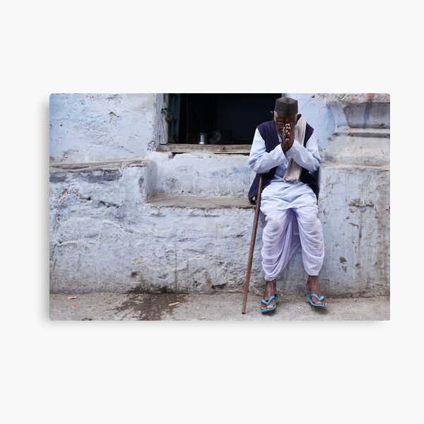 namaste in blue Canvas Print