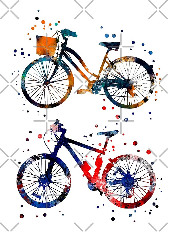 "Bicycles, watercolor bicycles" by Rosaliartbook Redbubble