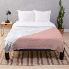 Rose Gold and White Marble Throw Blanket