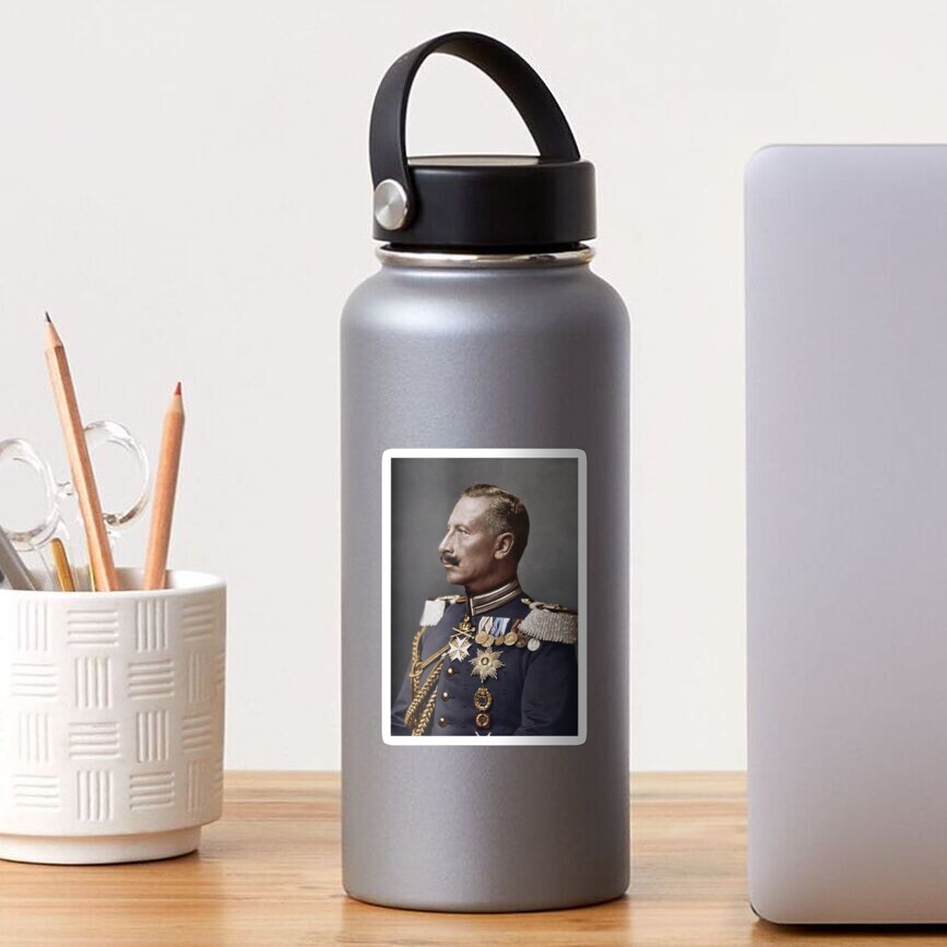 Kaiser Wilhelm II... profile portrait in military uniform Sticker