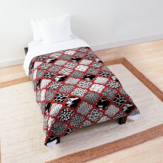 Moroccan Animal Prints Pattern - Red Grey Comforter