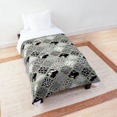 Moroccan Animal Prints Pattern - Mint Coral Comforter