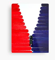 Red-White-Blue Popsicle Sticks Zip Metal Print