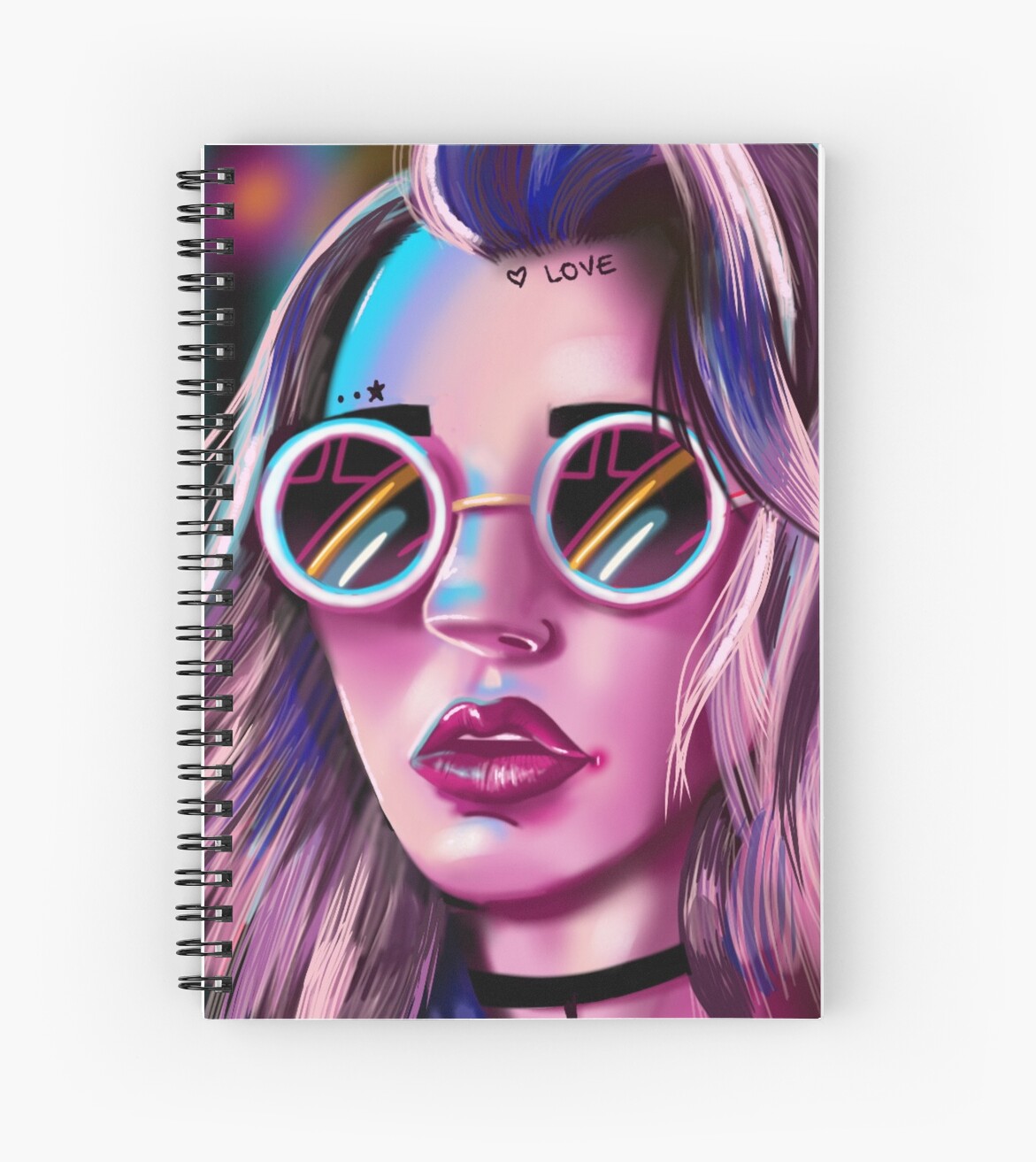 "Neon 1" Spiral Notebook by misslocuras Redbubble