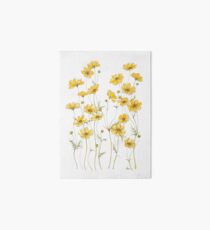 Yellow Cosmos Flowers Art Board Print