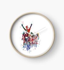 Cycling race, watercolor cycling race Clock