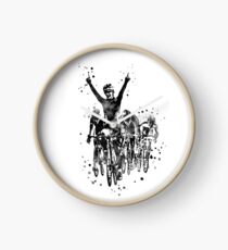 Cycling race, watercolor cycling race Clock