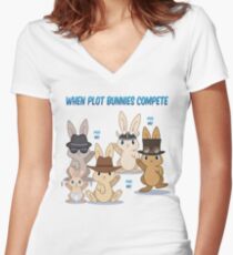 When Plot Bunnies Compete Women's Fitted V-Neck T-Shirt