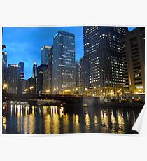 Dearborn Street Bridge at Night Poster