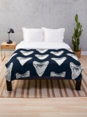 Megalodon Shark Tooth Throw Blanket