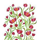 «Flores estilizadas de primavera sobre fondo blanco» de CarolineLembke