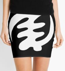 Gye Nyame White Afrocentric design African Adinkra Symbol Black Ghana Mini Skirt