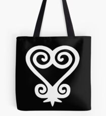 Sankofa White Afrocentric design African Adinkra Symbol Black Ghana Shirt Tote Bag