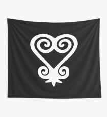Sankofa White Afrocentric design African Adinkra Symbol Black Ghana Shirt Wall Tapestry