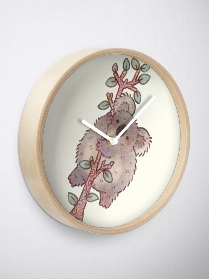 Chubby Koala On A Tree Australian Wildlife Clock By Bumcchi