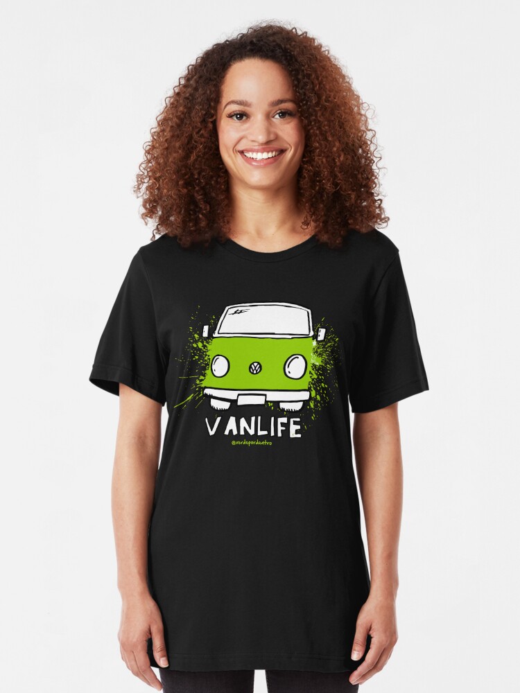 Vista alternativa de Camiseta ajustada Green Vanlife