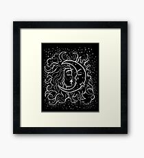 Sun & Moon Gothic Witchy Hand Drawn Design Framed Print