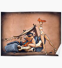 The Flintstones go Lowbrow Poster