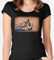 The Flintstones go Lowbrow Women's Fitted Scoop T-Shirt