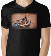 Die Flintstones gehen Lowbrow T-Shirt mit V-Ausschnitt für Männer