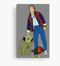 Back To The Future Marty & Einstein Canvas Print