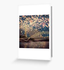 Love Wish Lanterns over Paris Greeting Card