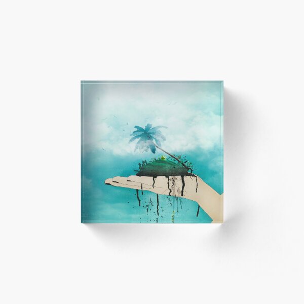Crumbling paradise Acrylic Block