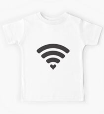 Wifi love, Wifi symbol with Heart Kids T-Shirt