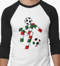 A Casual Classic iconic Italia 90 inspired t-shirt design Men's Baseball ¾ T-Shirt