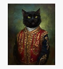 Lámina fotográfica caballero gato negro