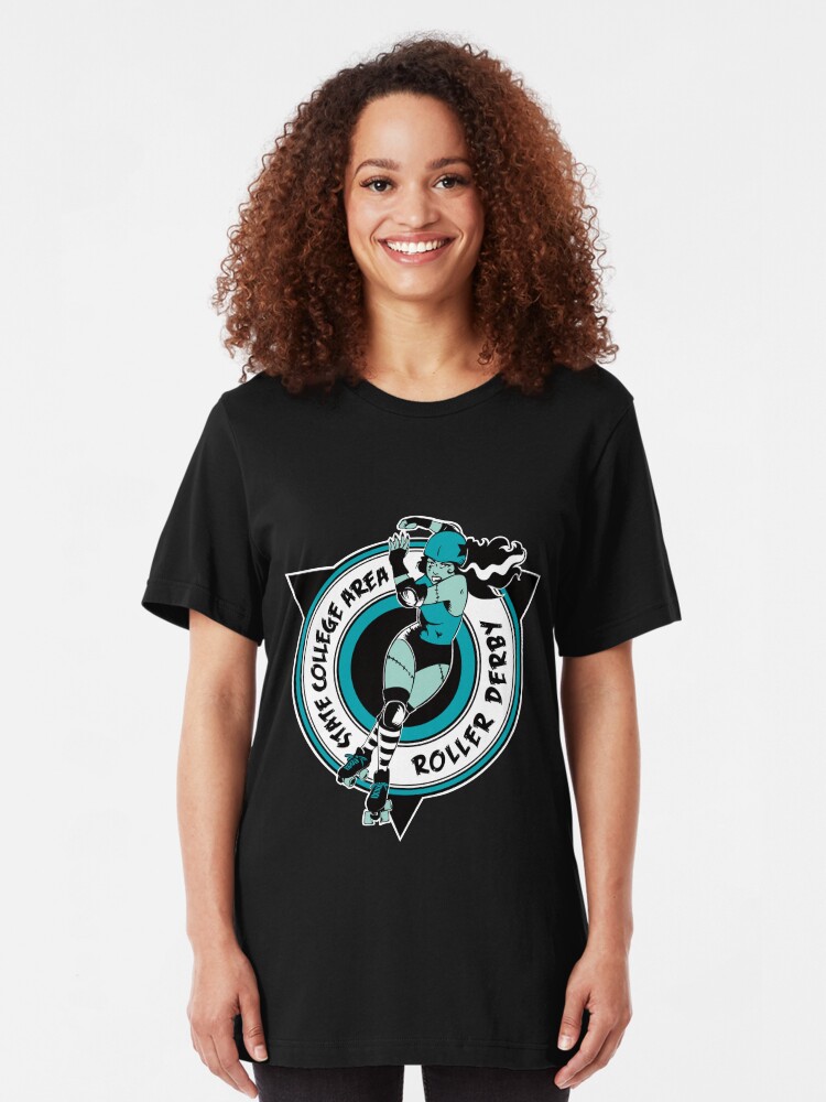 Alternate view of State College Area Roller Derby Logo Slim Fit T-Shirt