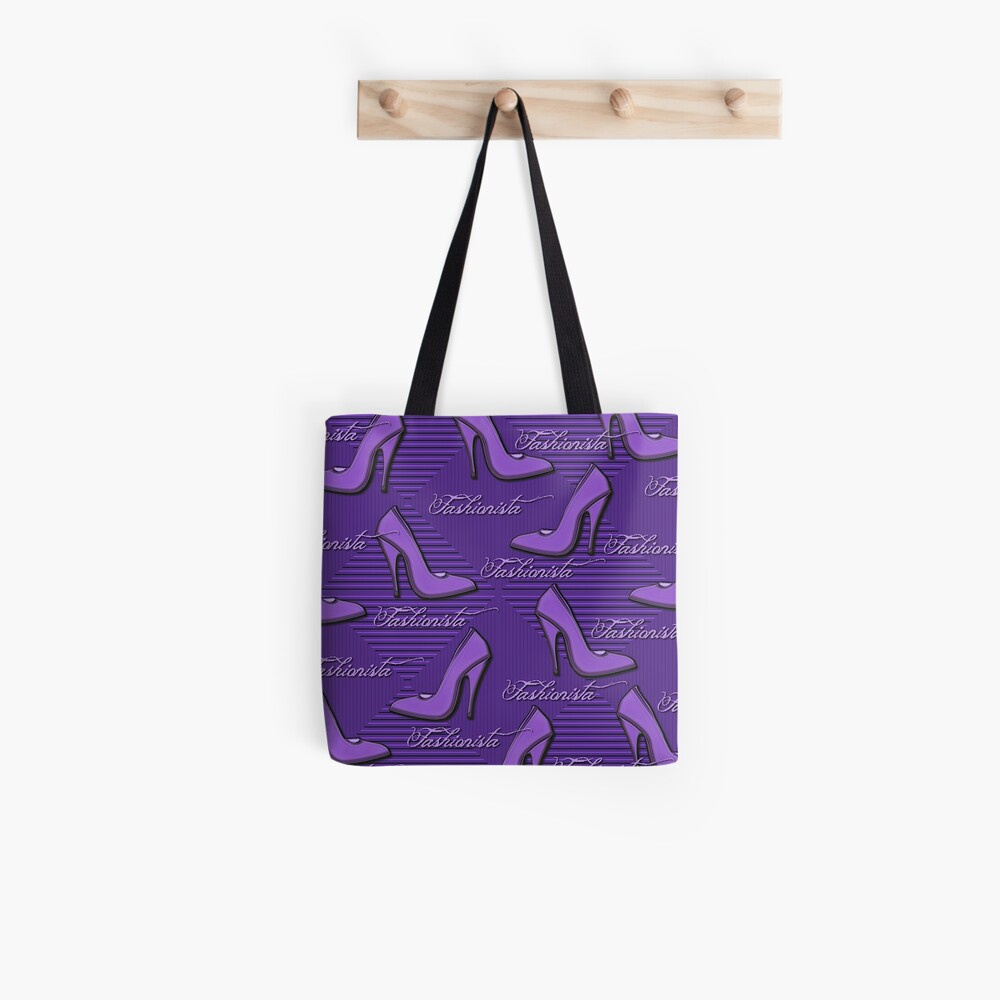 "Purple Fashionista Shoe Lovers Pattern" Tote Bag by HavenDesign
