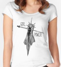 MÄDCHEN-POWER! Tailliertes Rundhals-Shirt