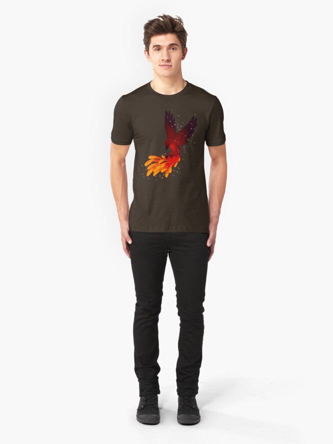Alternate view of "You Will Rise Above the Ashes" Phoenix Slim Fit T-Shirt