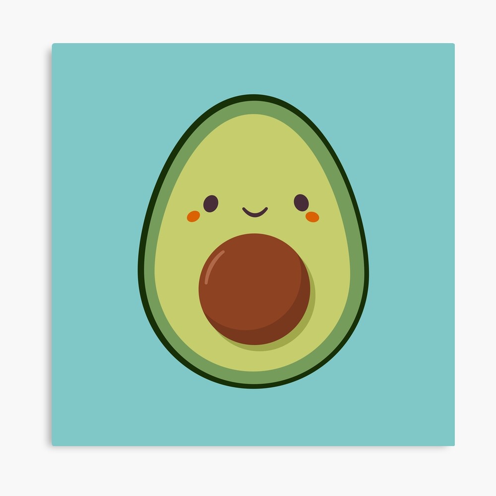 "Cute Kawaii Avocado " Canvas Print by wordsberry | Redbubble