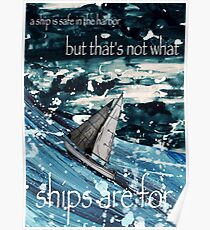 Ein Schiff im Hafen Poster