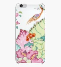 Vintage chinoiserie porcelain Asian crane and flowers antique floral china pattern print iPhone Case