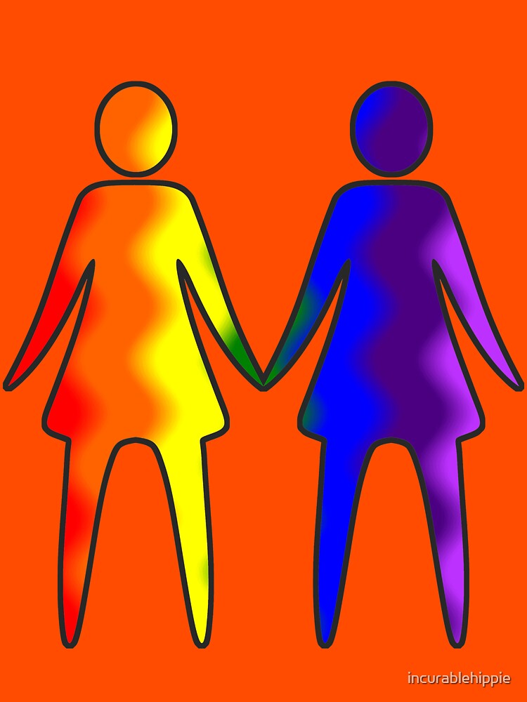 Wavy Rainbow Lesbian Couple #LGBT #Pride by incurablehippie