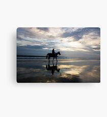 Horse riding on Birubi Beach Metal Print