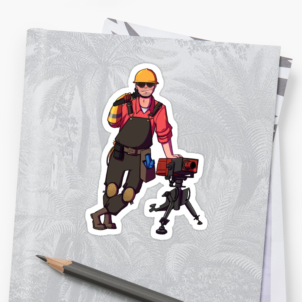 Team Fortress 2 Red Engineer Sentry Stickers By Noodlesfornerds Redbubble 1492